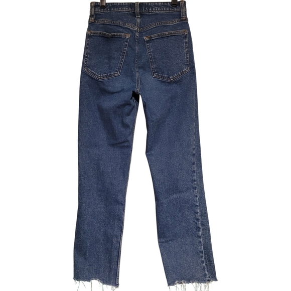 Abercrombie & Fitch Zoe Natural Rise Ankle Straight Jeans Raw Hem Womens 26W 2R - Picture 3 of 5